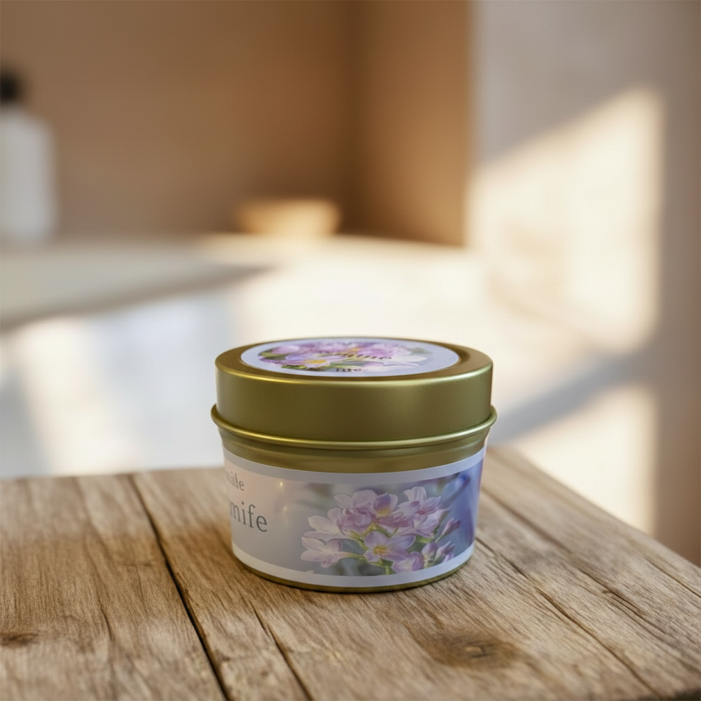 Velas en Lata Metálica Dorada